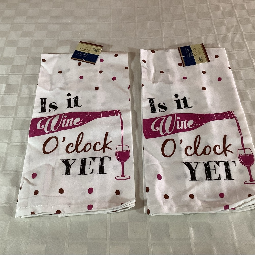 💜 New 2 flour sack towel …is it wine o’clock yet
